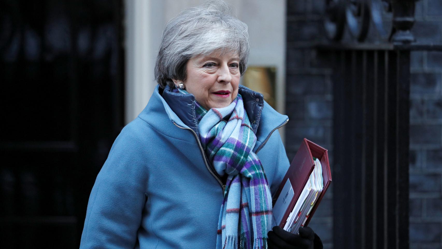 Theresa May a la salida de Downing Street.