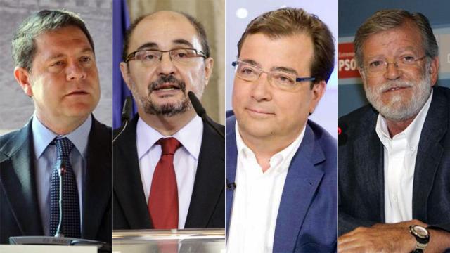 Emiliano García-Page, Javier Lambán, Guillermo Fernández Vara y Juan Carlos Rodríguez Ibarra.