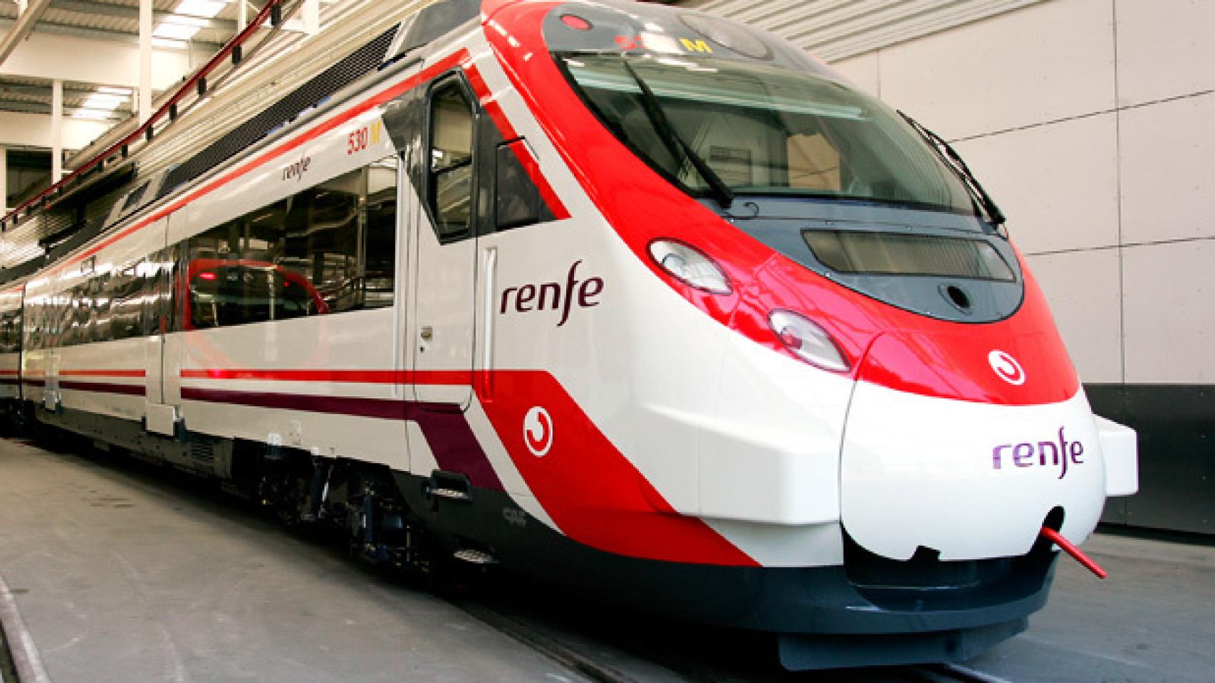 Un tren de cercanías de CAF.