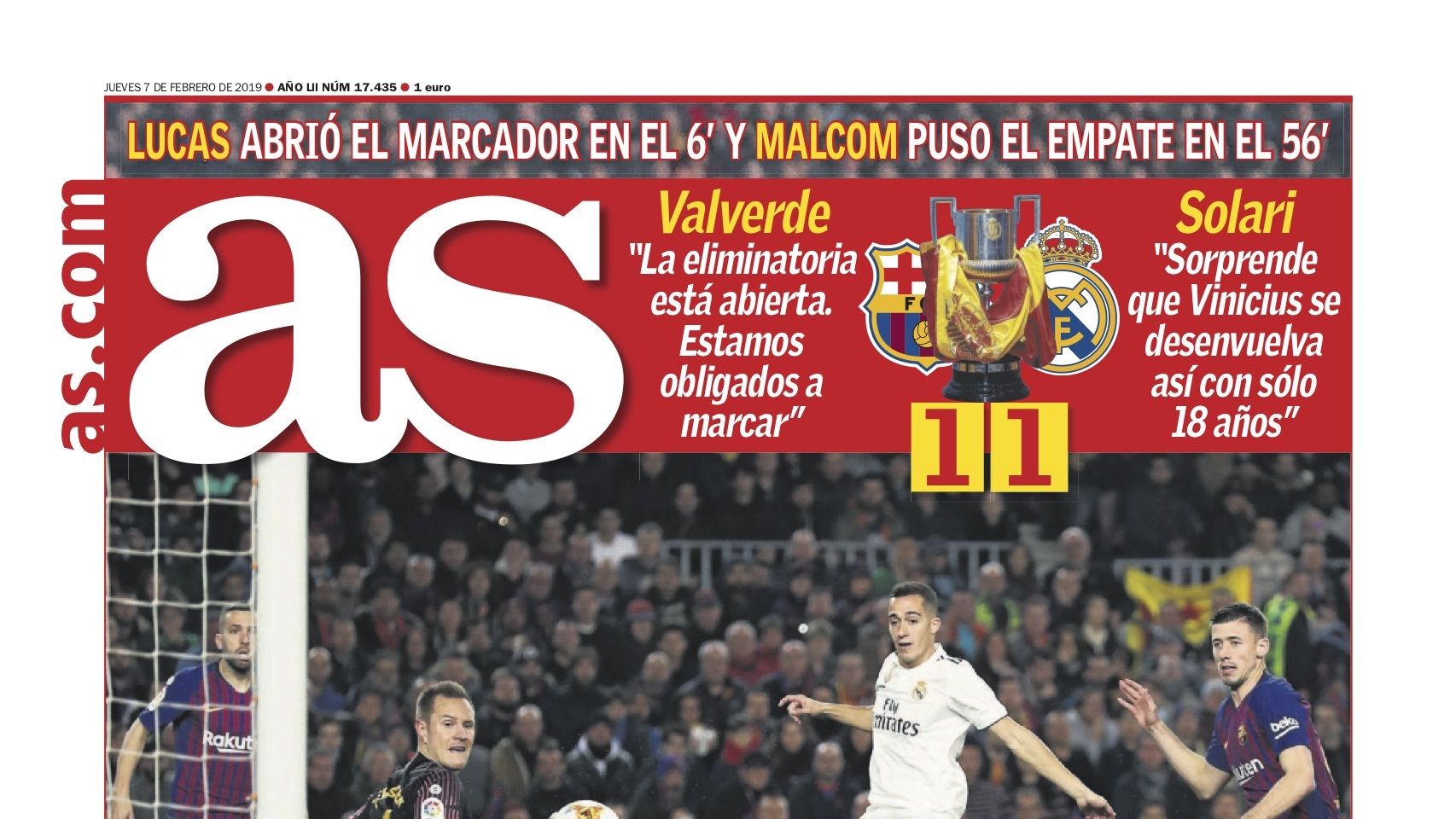 La portada del diario As (07/02/2019)