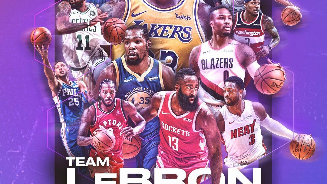 LeBron James y su equipo para el All Star. Foto: Twitter (@NBATV)
