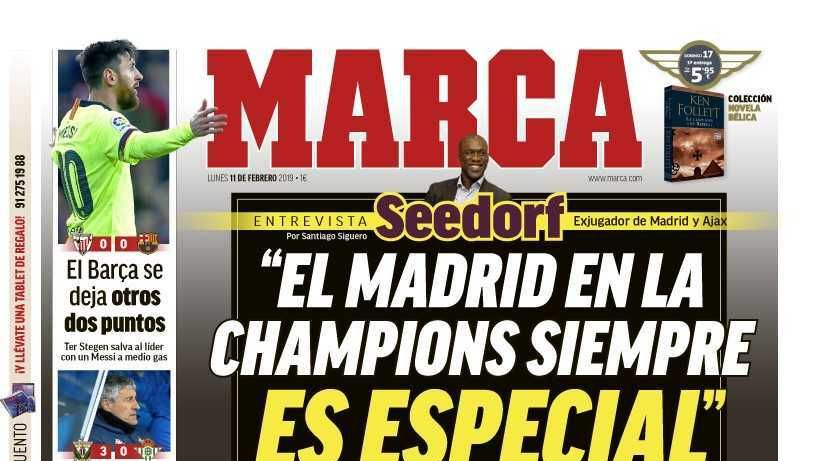 La portada del diario MARCA (11/02/2019)