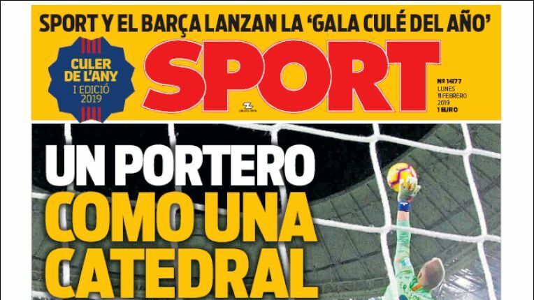 La portada del diario Sport (11/02/2019)
