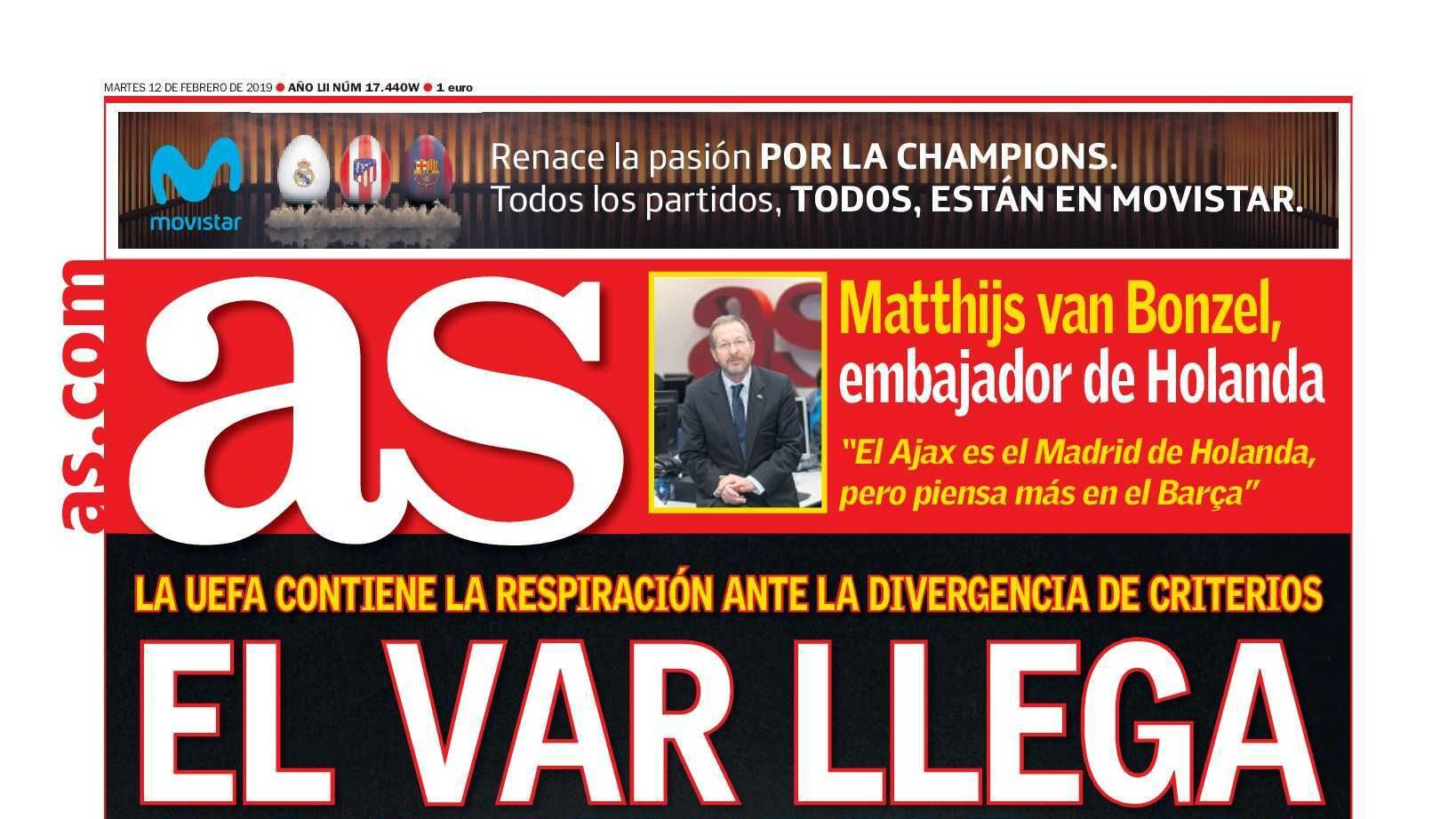 Portadas Diario AS (12/07/2019)
