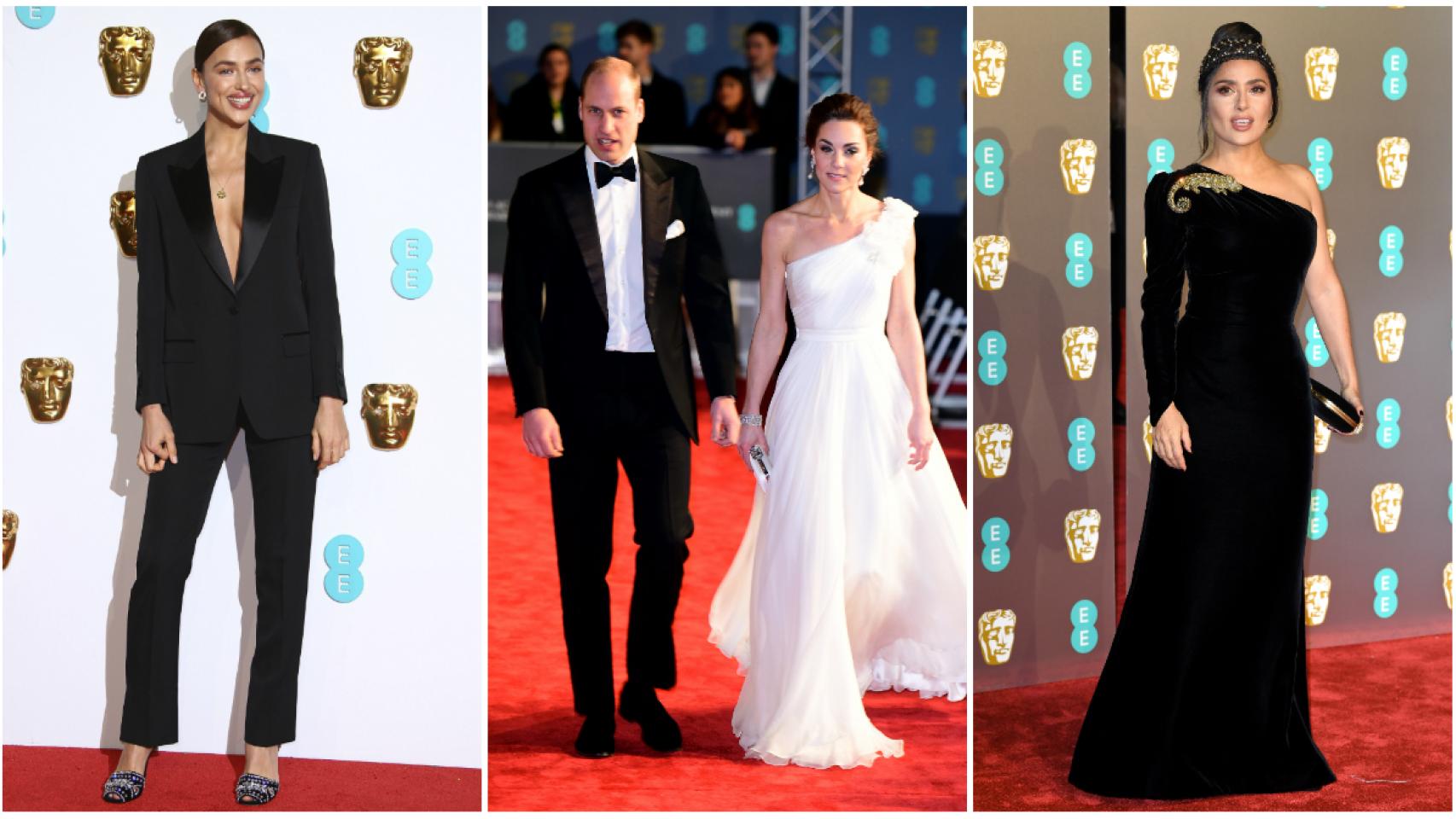 La modelo Irina Shayk; los duques de Cambridge Guillermo y Kate Middleton; y la actriz Salma Hayek.