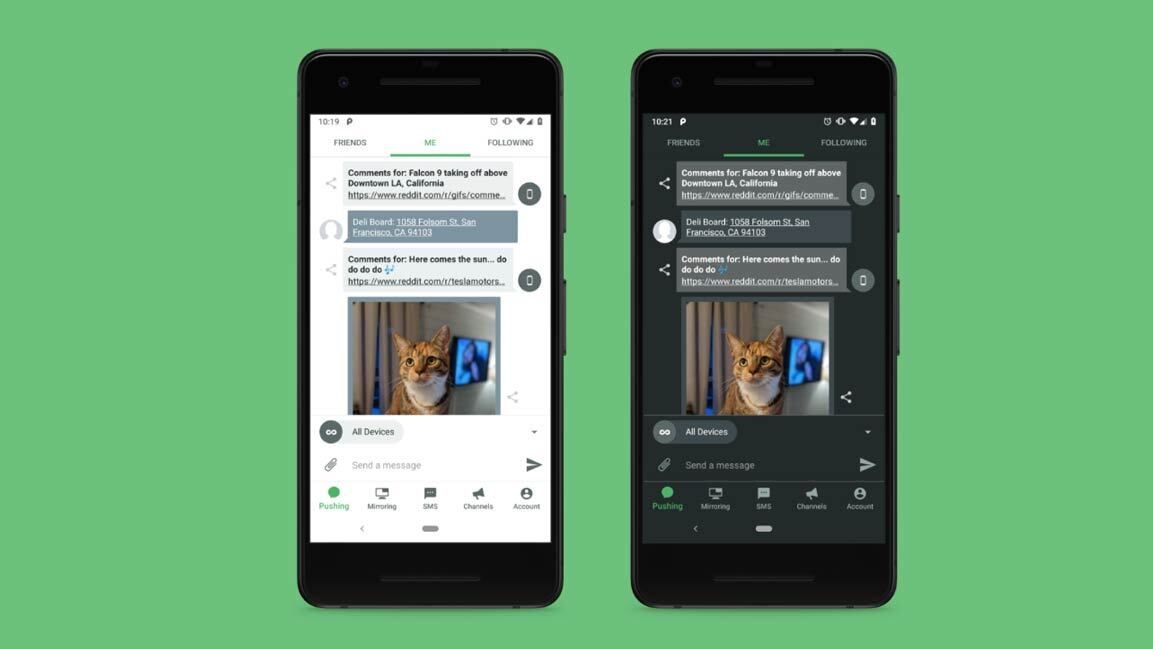 Pushbullet actualiza su diseño con modo oscuro y Material Design