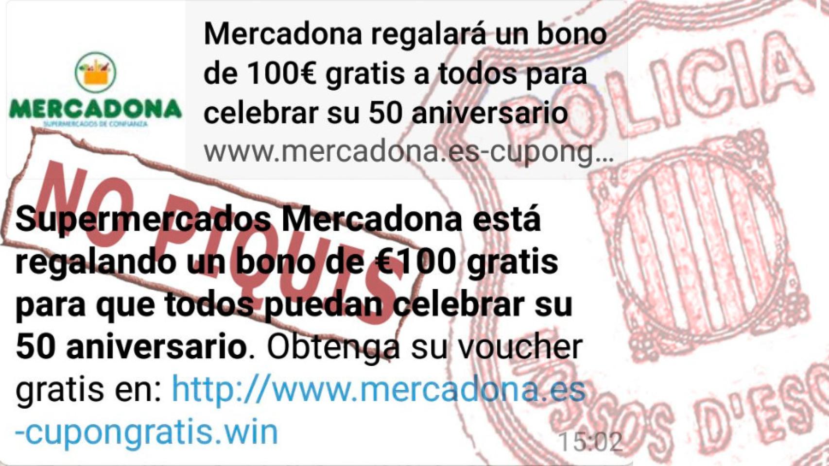 Cartel difundido por las autoridades alertando del bulo.