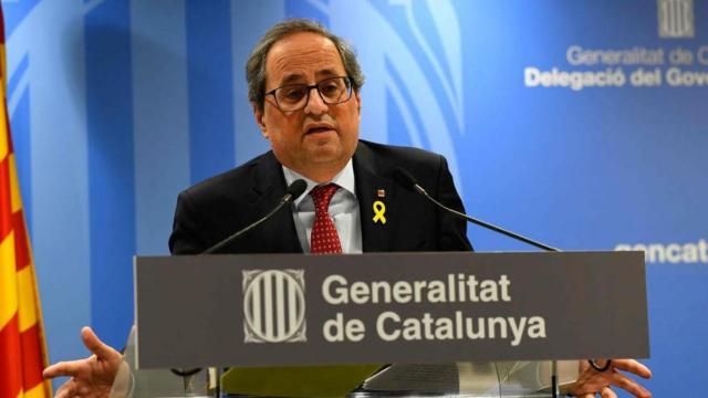 El presidente de la Generalitat, Quim Torra, en el centro cultural Blanquerna en Madrid.