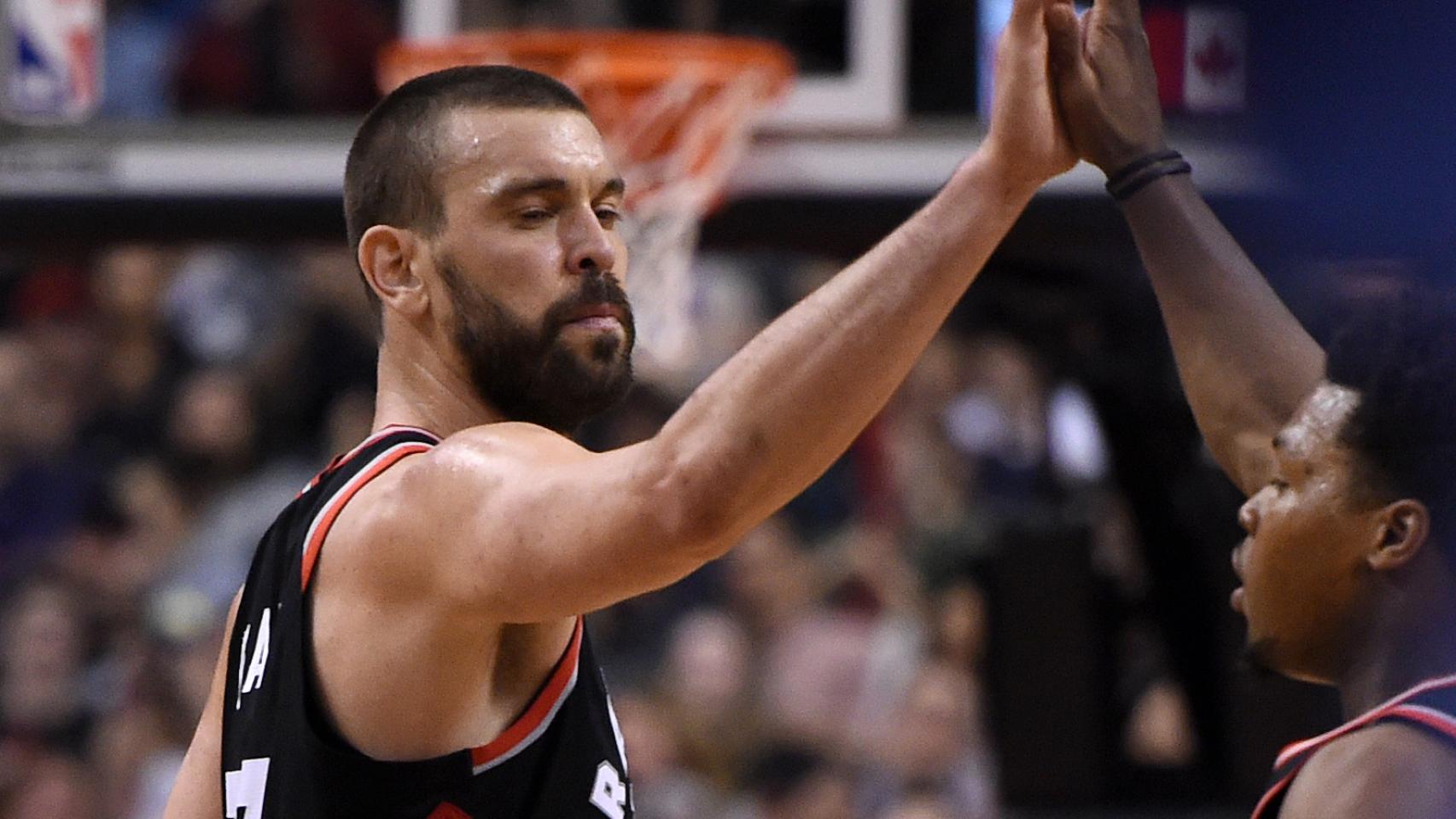 Marc Gasol con Kyle Lowry