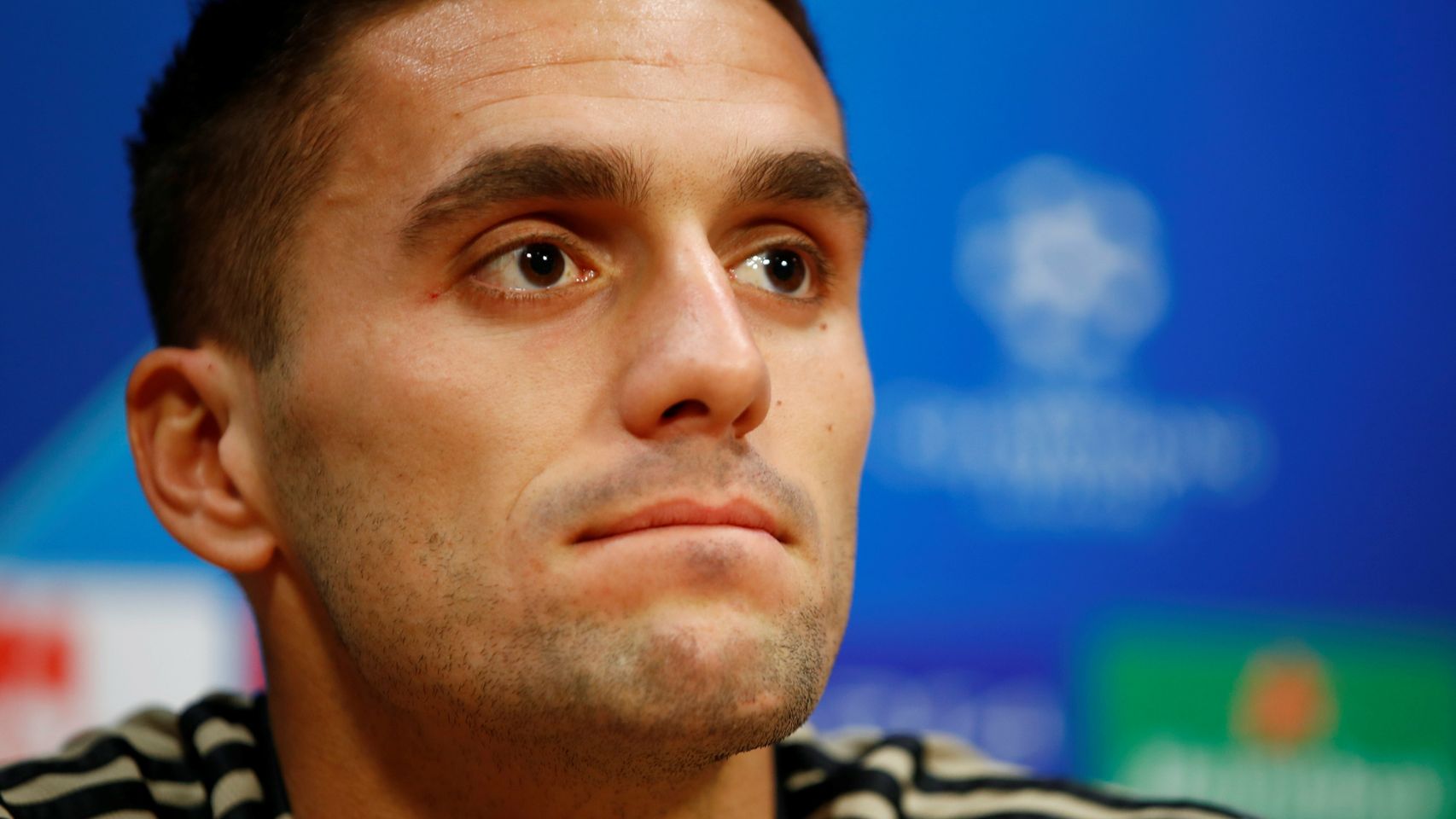 Dusan Tadic en la rueda de prensa previa al choque ante el Real Madrid.