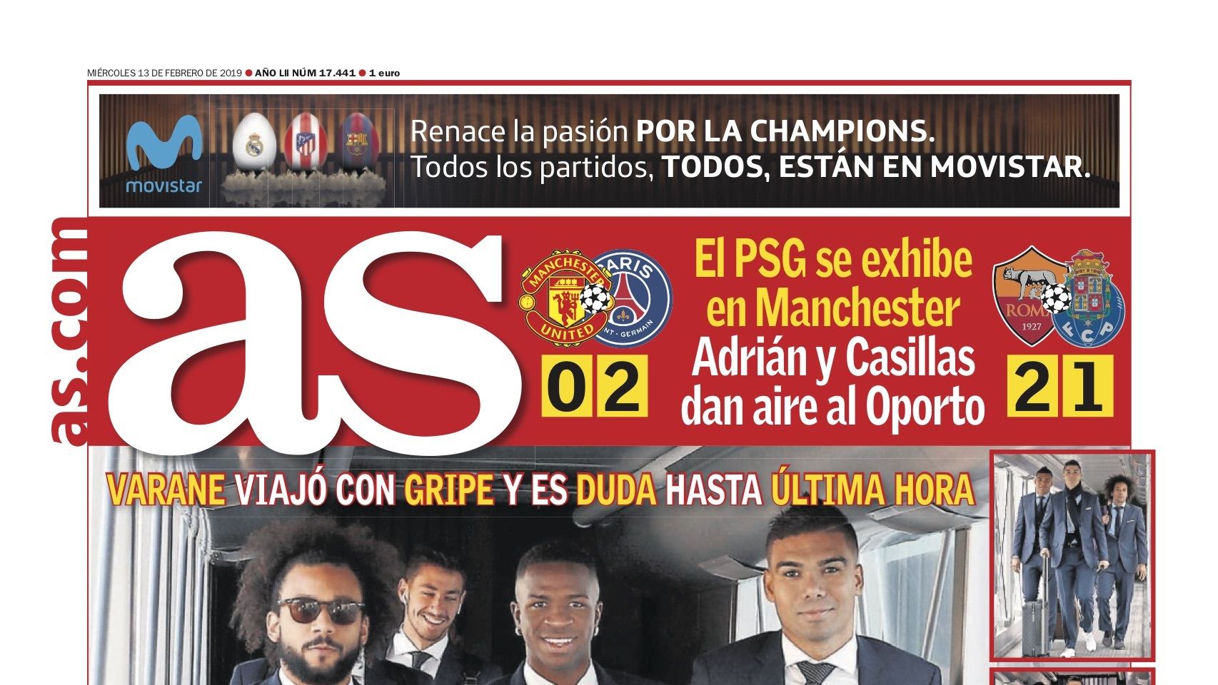 Portada Diario AS (13/02/2019)