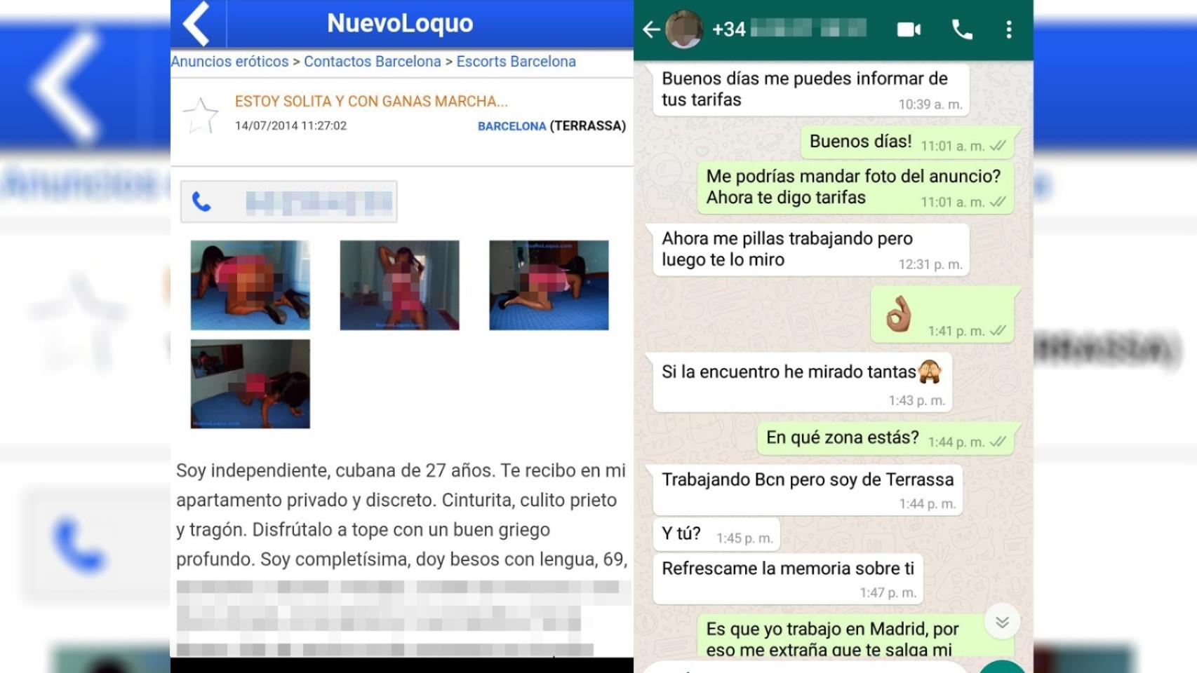 Anuncio en el que aparecía el número de móvil 'heredado'
