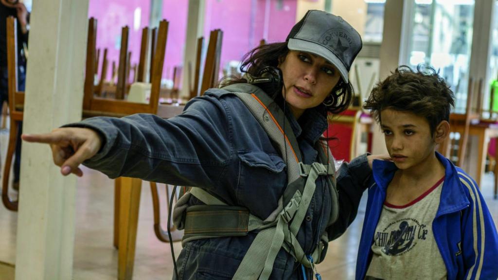 Nadine Labaki en el rodaje.