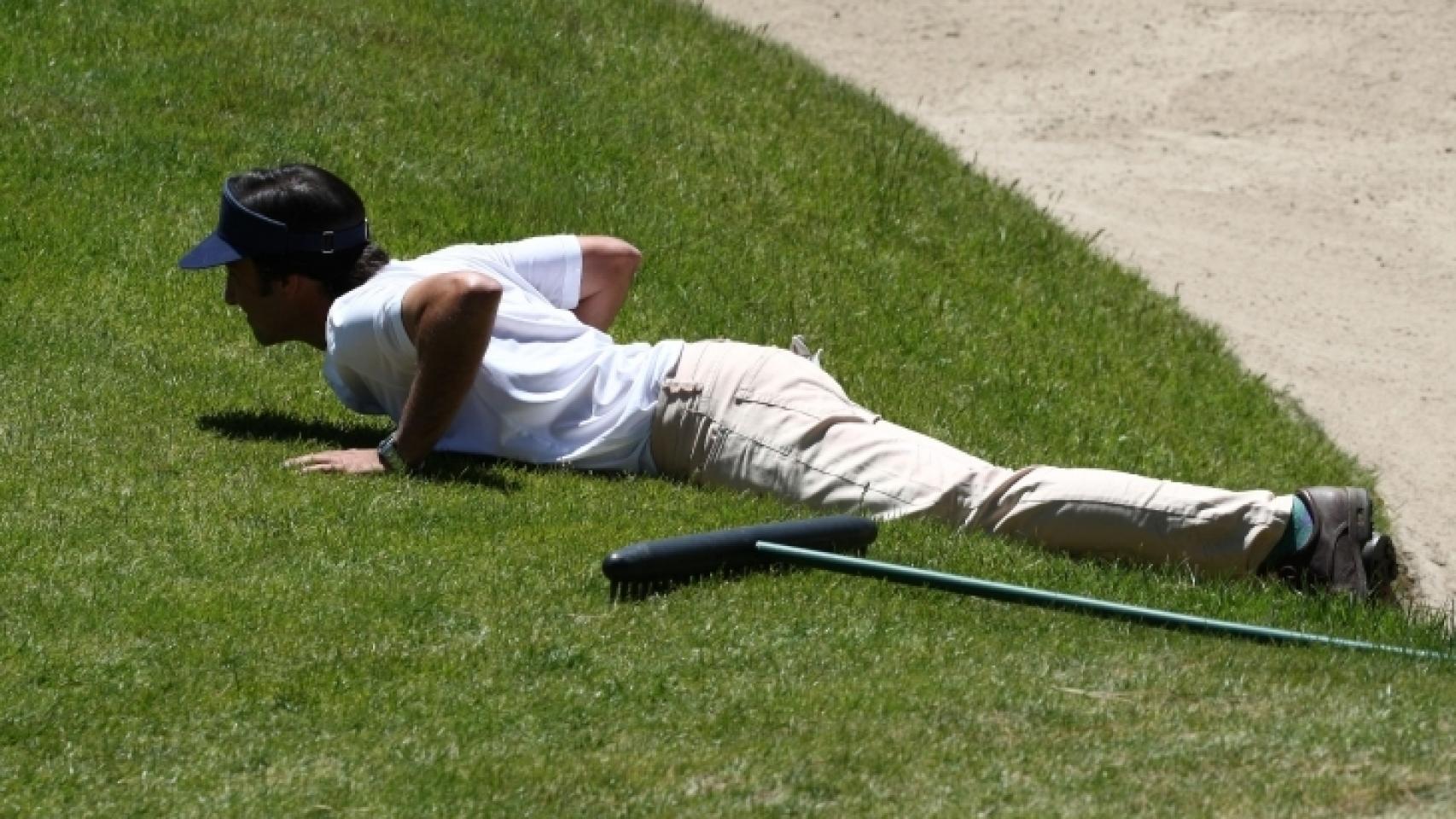 Santiago Vega de Seoane en un torneo de golf.