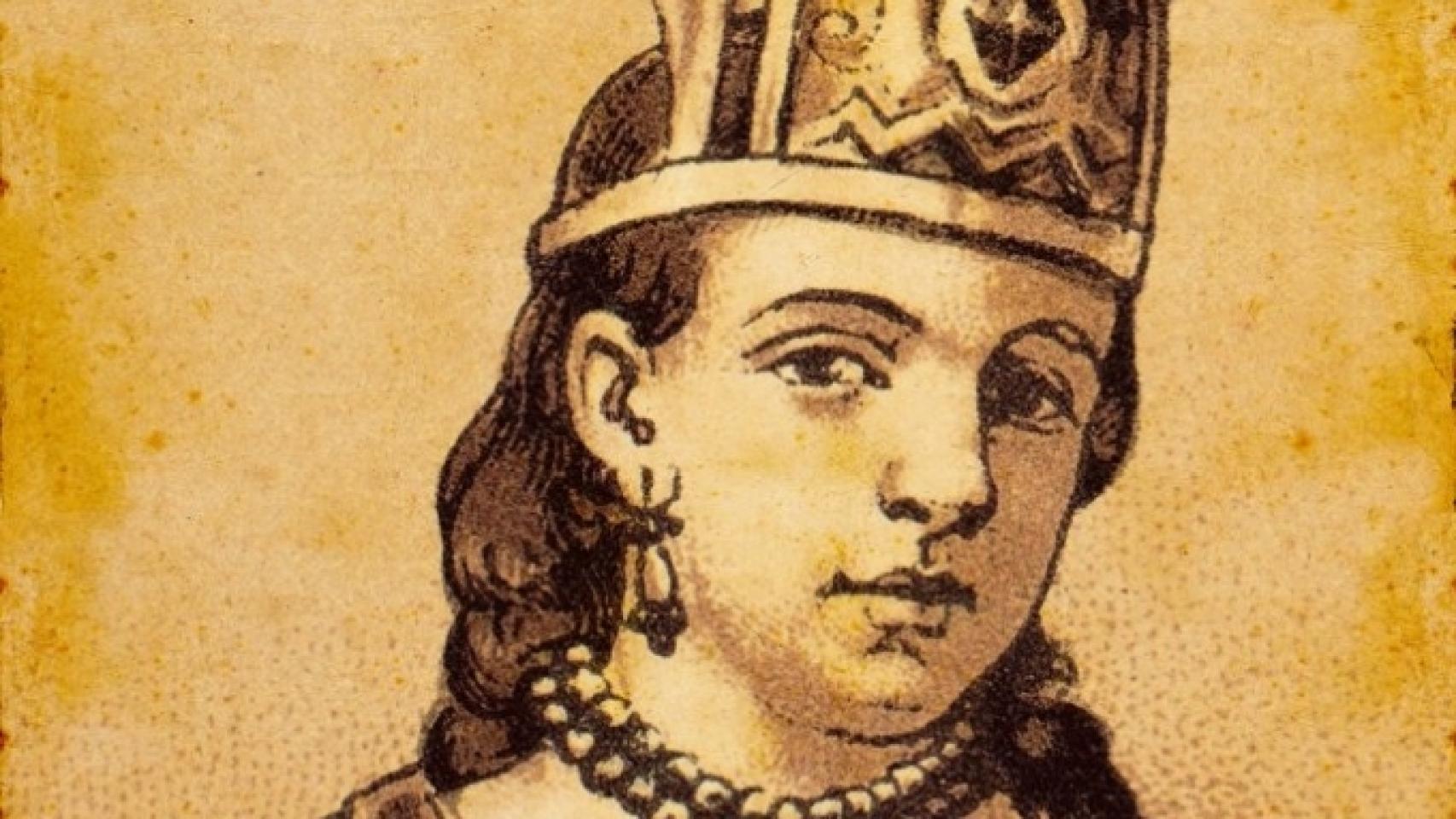 Doña Marina o la Malinche, según un grabado mexicano de 1885. Biblioteca de Barcelona