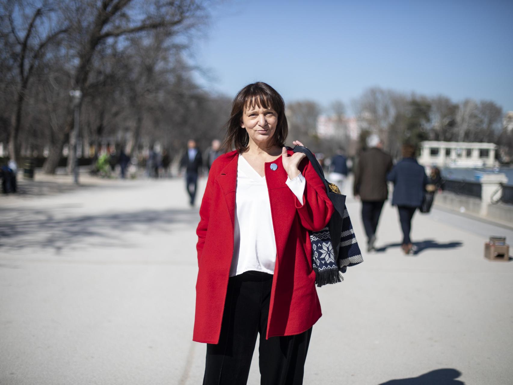 Carolina Bescansa, en el Parque del Retiro de Madrid.