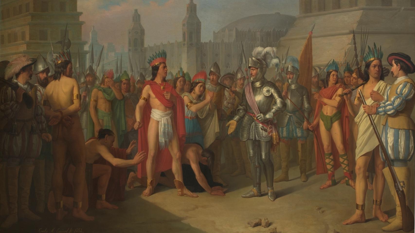 Prisión de Guatimocín, último emperador de los mejicanos, por las tropas de Hernán Cortés. Foto: Museo Nacional del Prado