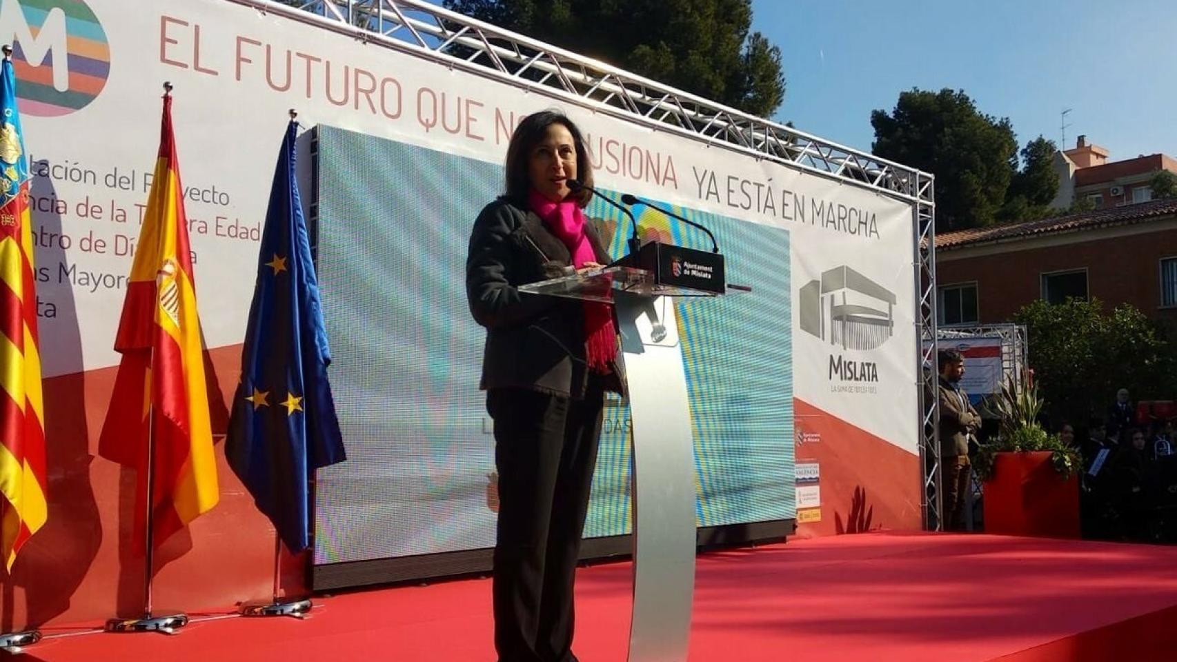 Margarita Robles en Mislata (Valencia).