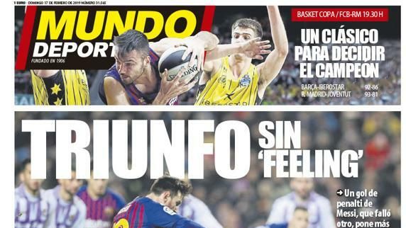 Portada Mundo Deportivo (17/02/19)