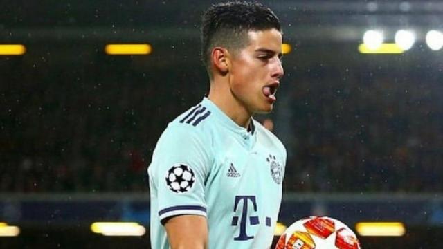 James Rodríguez, en Champions con el Bayern. Foto: Twitter (@jamesrodriguez)