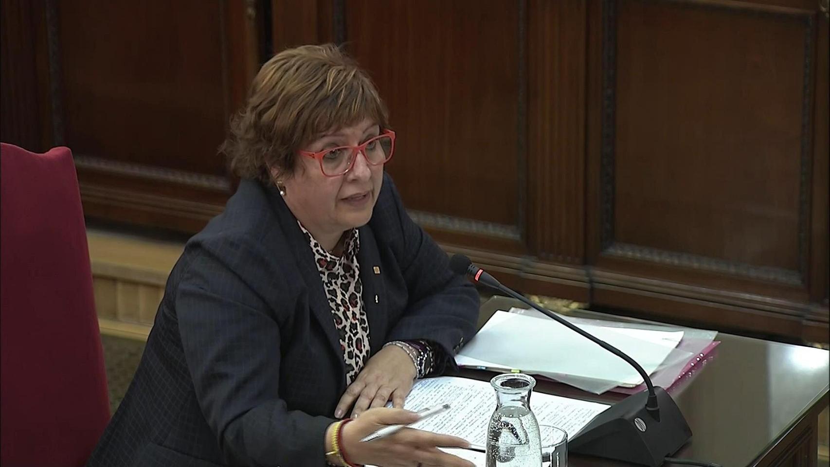 La exconsejera de Trabajo y Asuntos Sociales Dolors Bassa durante su interrogatorio en el Tribunal Supremo.