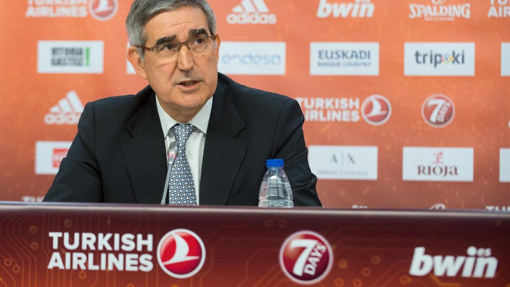 Bertomeu durante la presentación de la FInal Four de Vitoria. Foto: euroleague.net