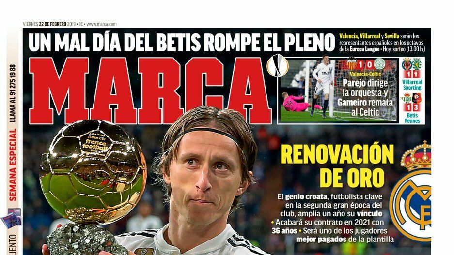 Portada MARCA (22/02/19)