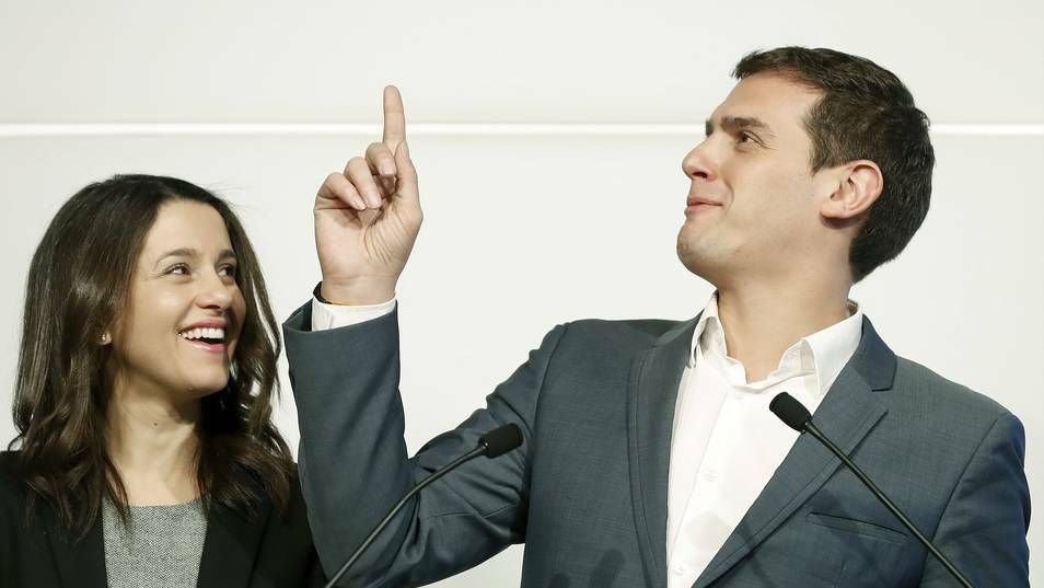Rivera y Arrimadas, durante una rueda de prensa.
