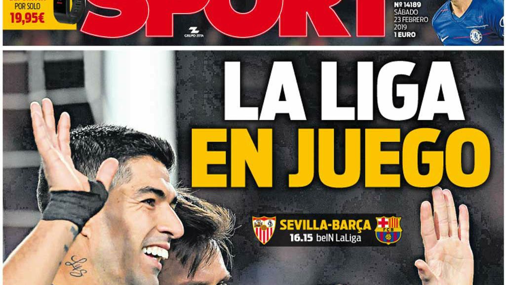Portada del diario Sport (23/02/2019)
