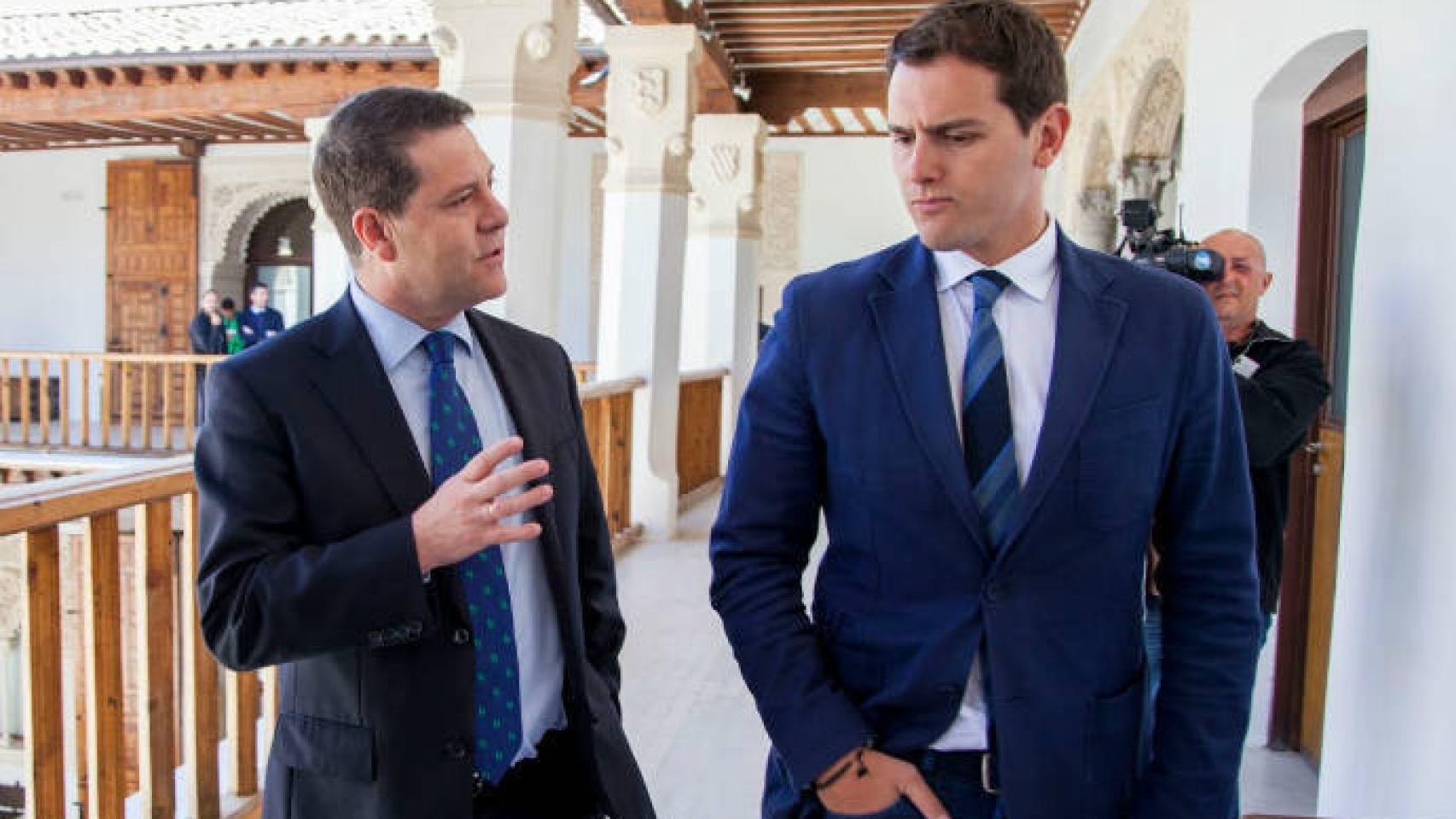 Page y Rivera durante su encuentro en el Palacio de Fuensalida