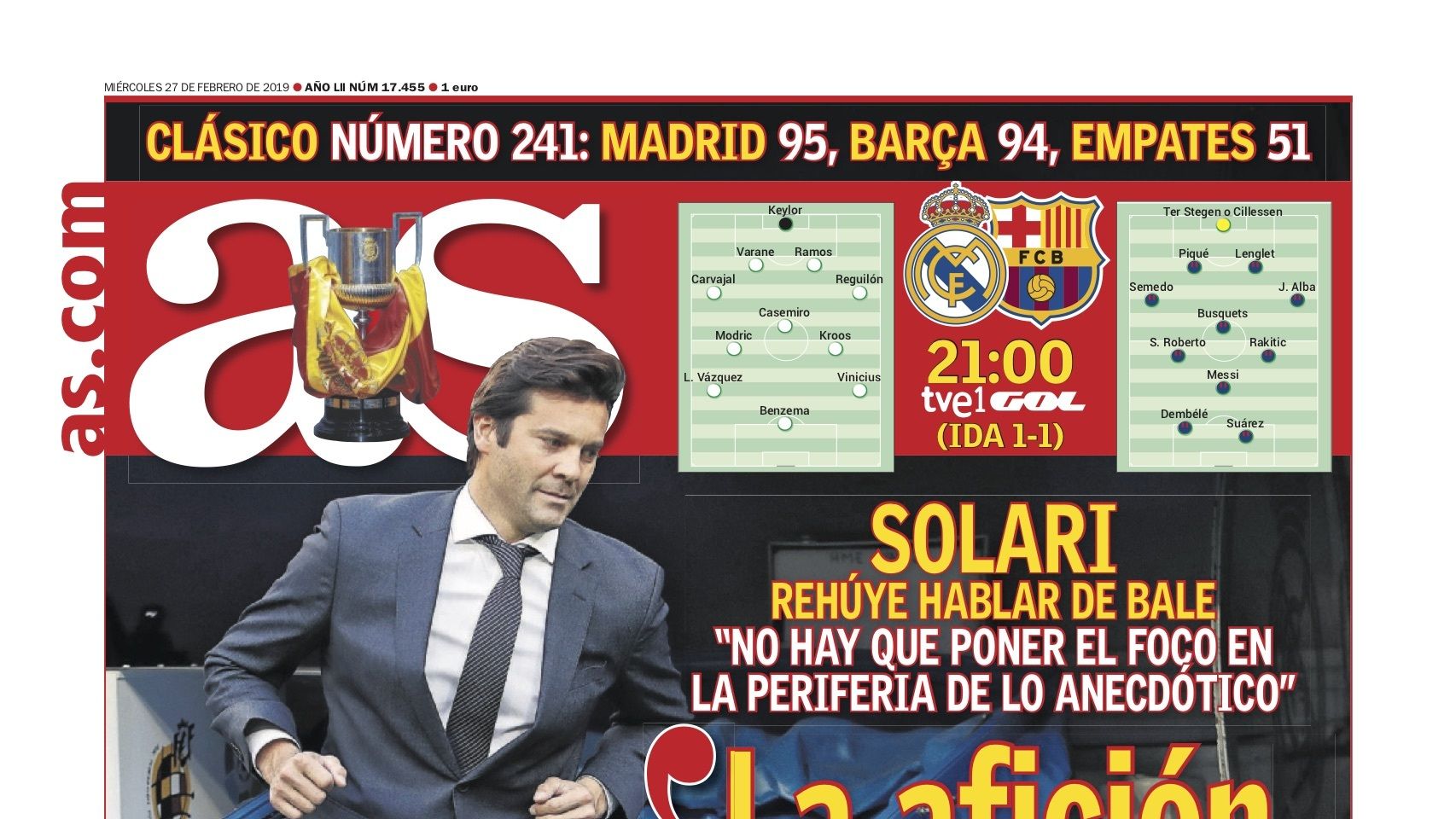 Portada Diario AS (27/02/2019)