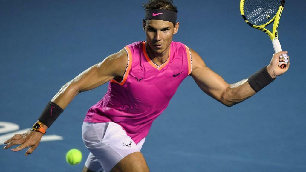 Nadal, durante el partido con Kyrgios.