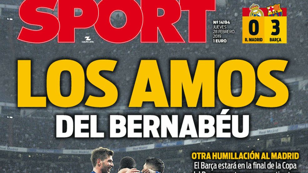 Portada Sport (28/02/19)