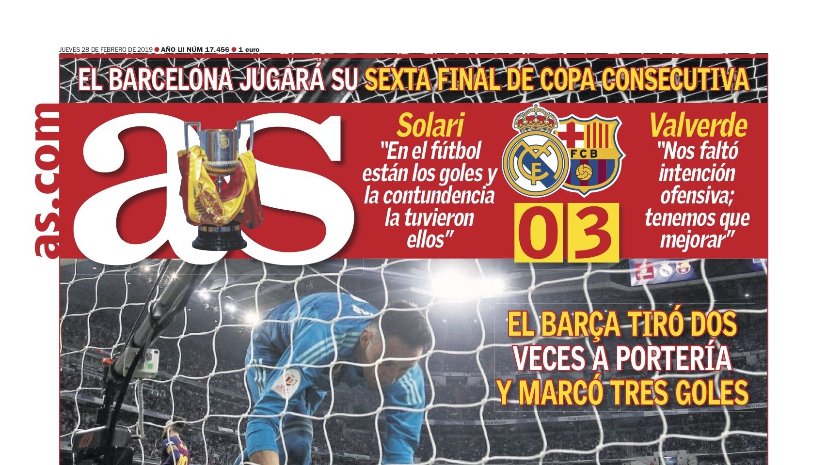 La portada del diario AS (28/02/2019)