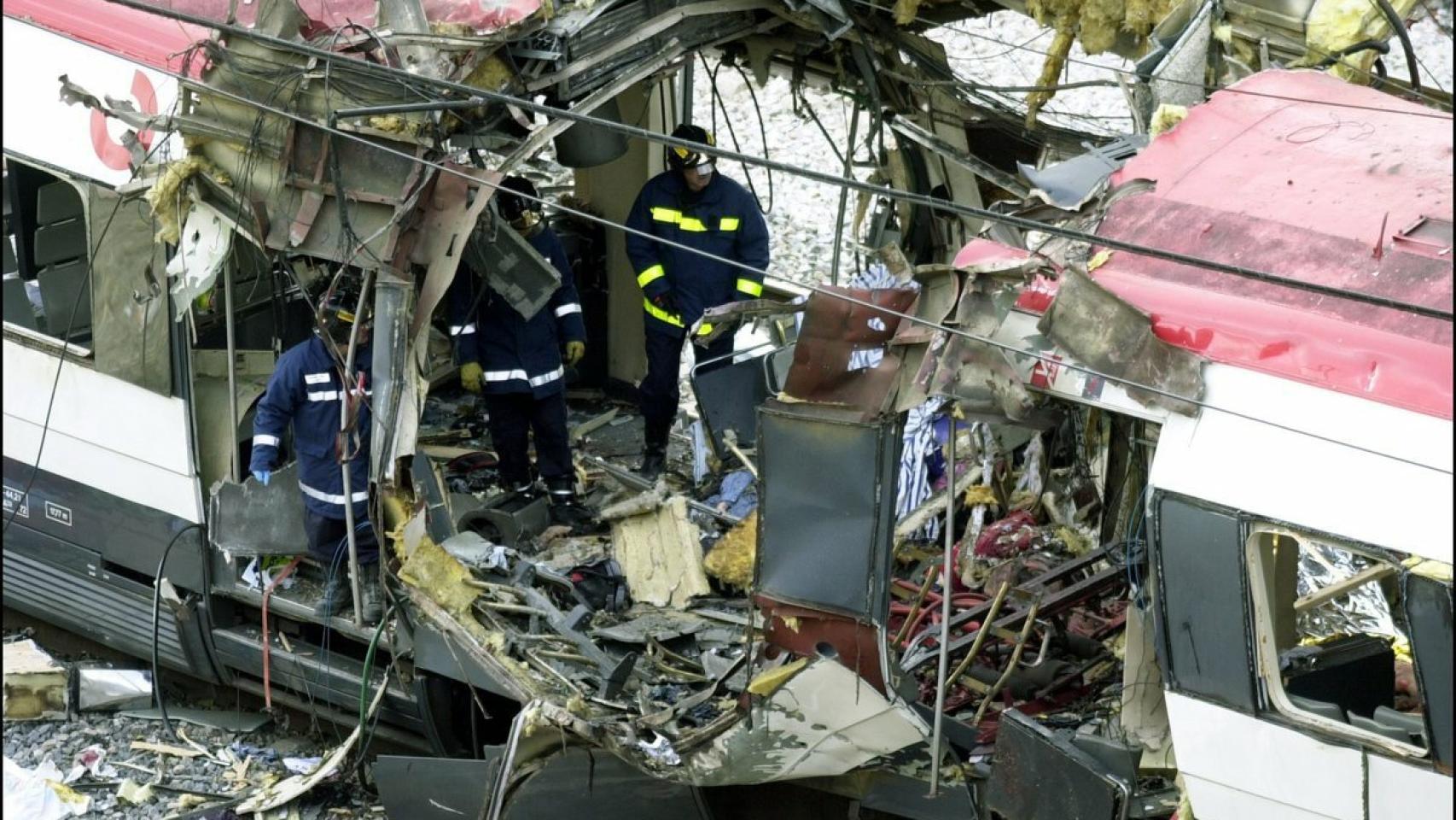 Uno de los cuatro vagones de Cercanías donde explotaron las bombas de los yihadistas.