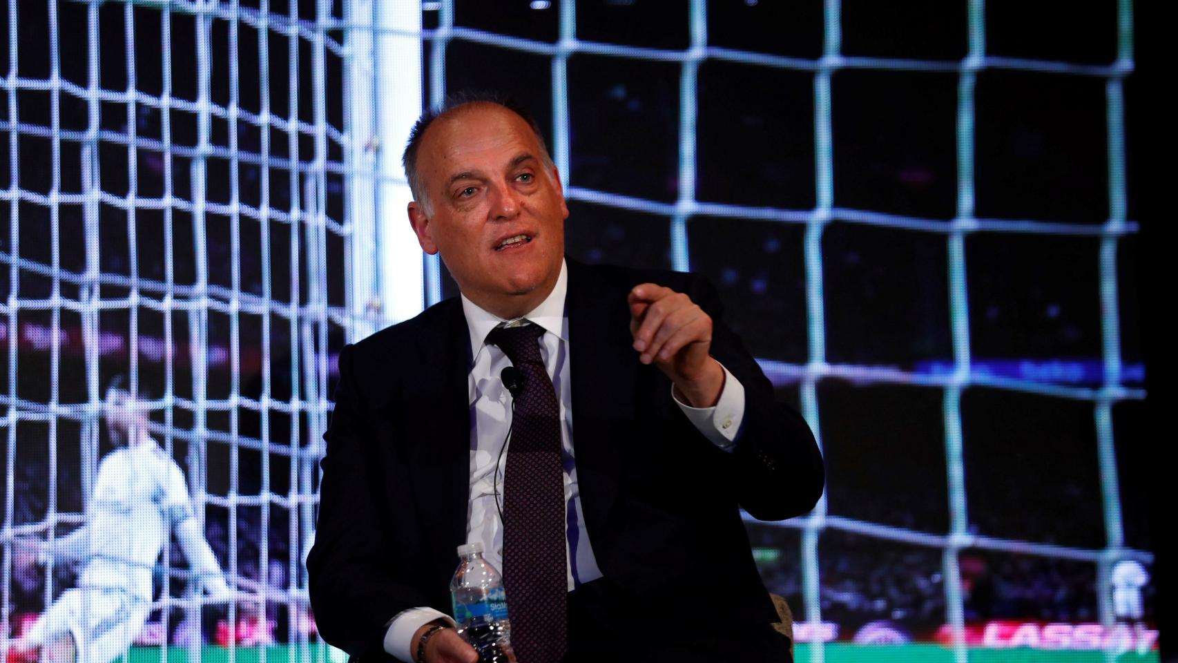 Javier Tebas, durante un acto