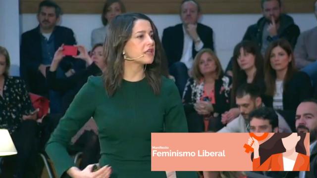 Inés Arrimadas en la presentación del decálogo del feminismo liberal, en Madrid