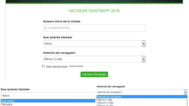 Imagen de la web de la estafa