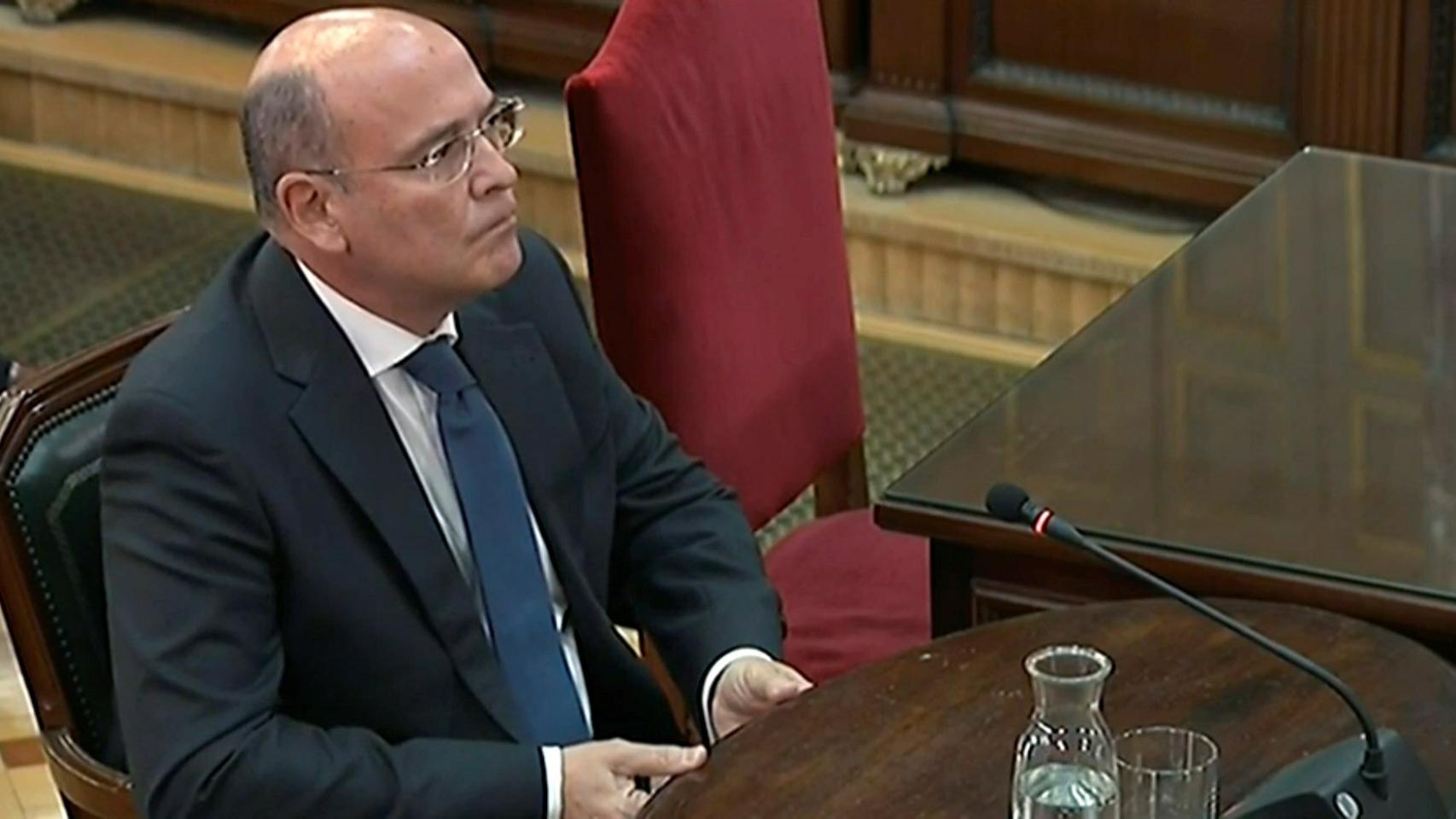 El coronel de la Guardia Civil Pérez de los Cobos durante su declaración en el Supremo.