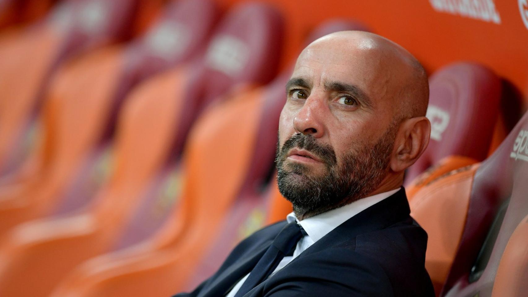 Monchi, en el banquillo de la Roma cuando fue su director deportivo.