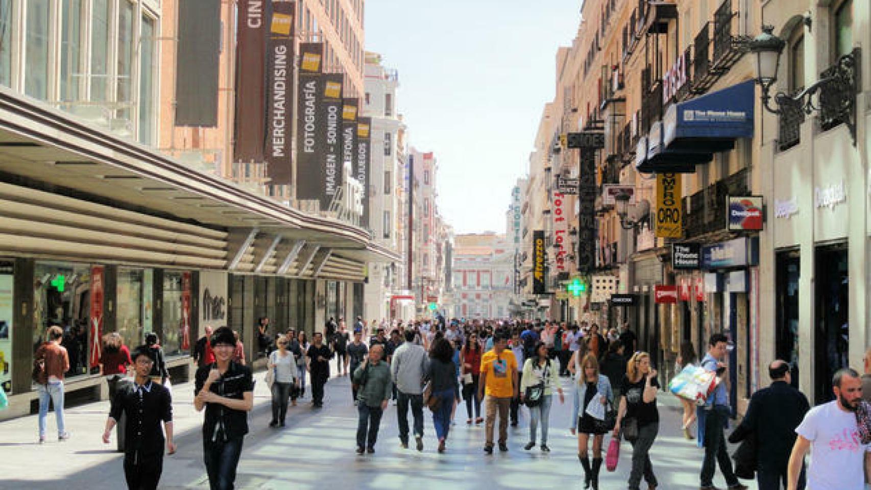 La calle Preciados de Madrid.