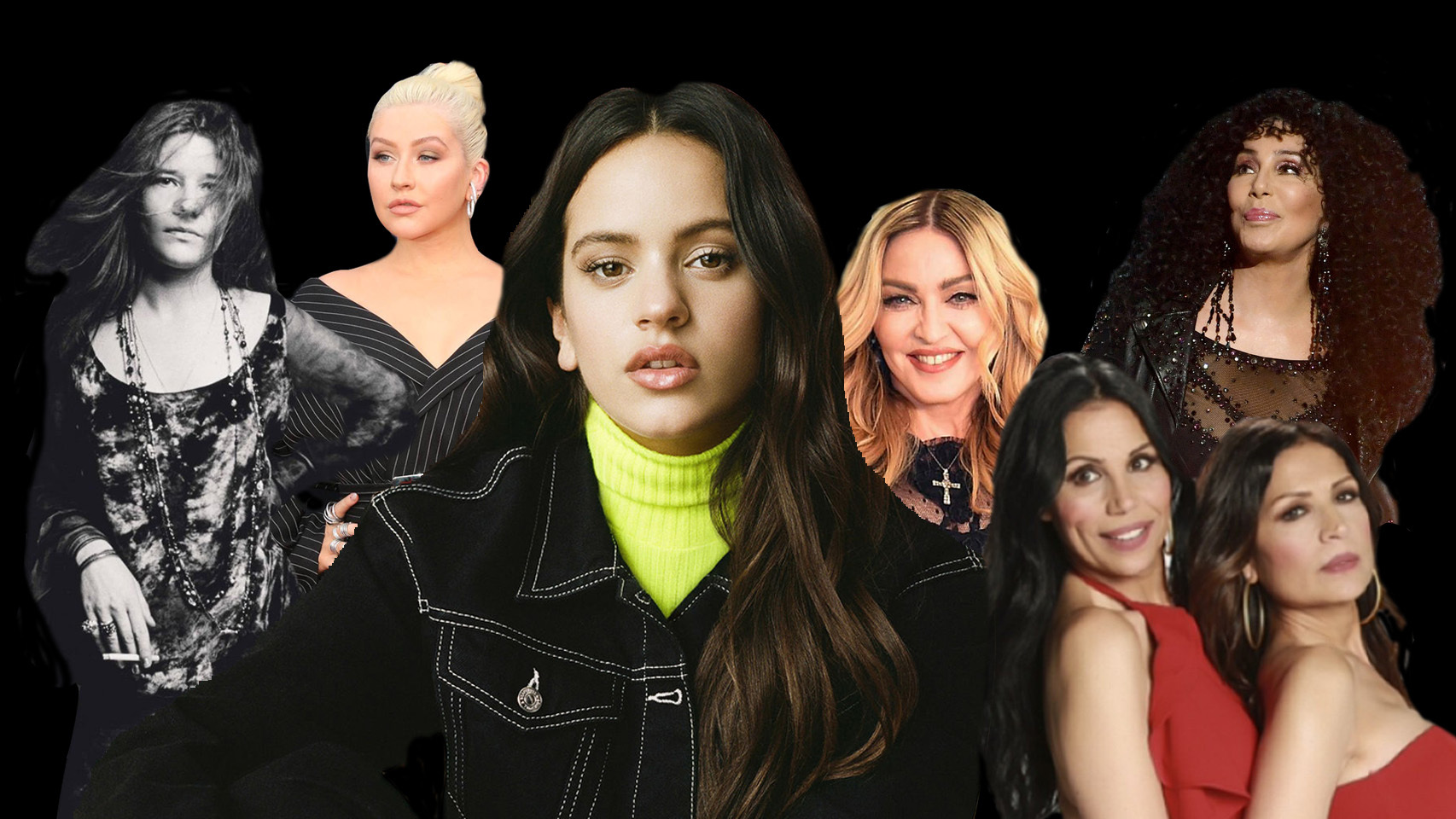 Rosalía y algunos de sus referentes femeninos.