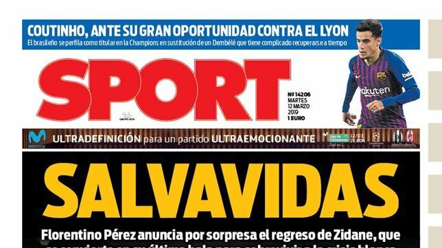 Portada Diario Sport (12/03/2019)