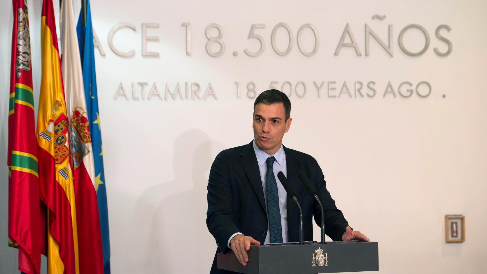 Sánchez durante su discurso este martes