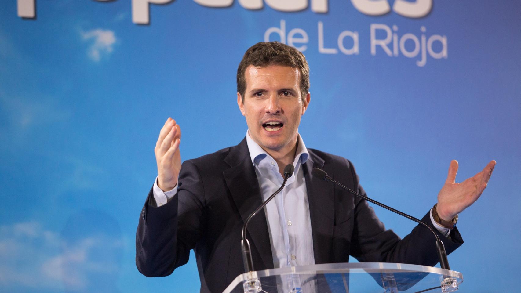 Casado durante el acto este martes en Logroño.