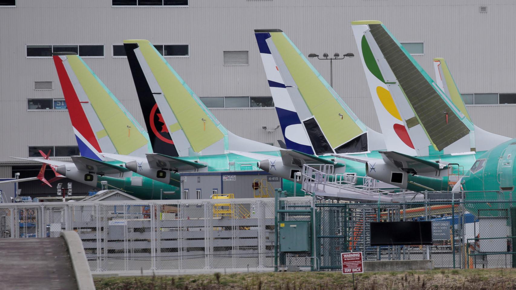 Aviones Boeing 737 MAX en una de sus plantas de producción.