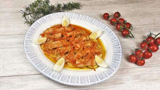 Ensalada de trucha en escabeche, receta sin complicaciones