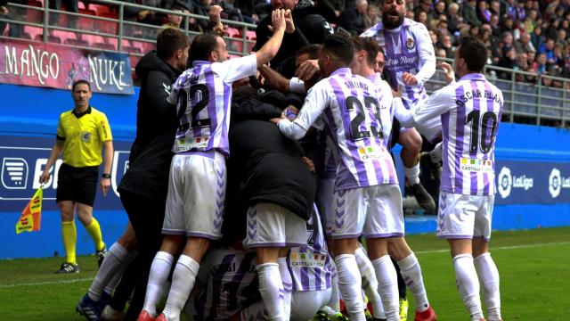 El Valladolid celebra un gol