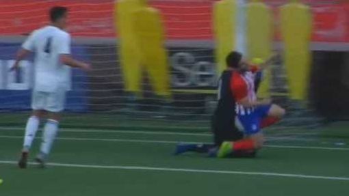 Penalti pitado a favor del juvenil del Atlético de Madrid