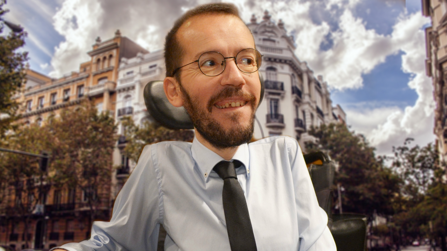 Pablo Echenique en un montaje de Jaleos.